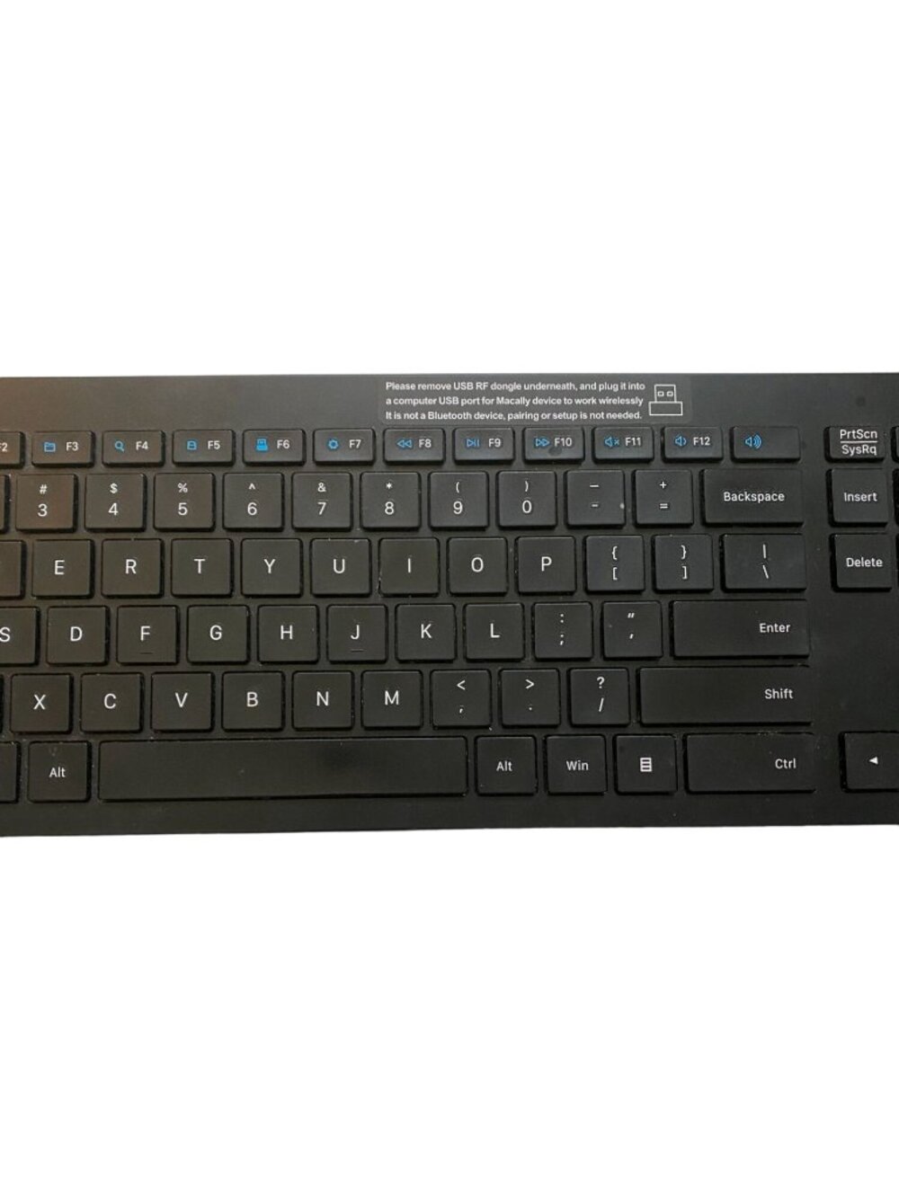 Macally Lightweight Wireless Keyboard-USB RF Dangle Underneath-Black-2.4G-GUC - Picture 3 of 9